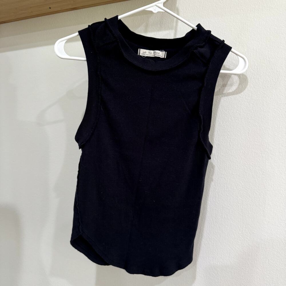 Free People Black Kate Tank Top Women's Size Medium - Picture 2 of 4
